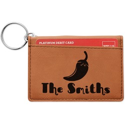 Chili Peppers Leatherette Keychain ID Holder - Single Sided (Personalized)