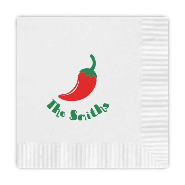 Custom Chili Peppers Embossed Decorative Napkins (Personalized)