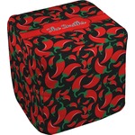 Chili Peppers Cube Pouf Ottoman - 18" (Personalized)