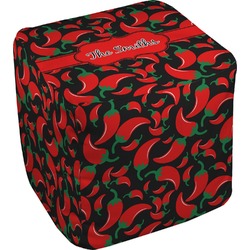 Chili Peppers Cube Pouf Ottoman - 18" (Personalized)