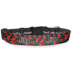 Chili Peppers Deluxe Dog Collar - Small (8.5" to 12.5") (Personalized)