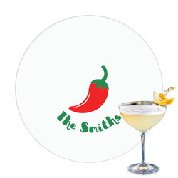 Chili Peppers Printed Drink Topper - 3.25" (Personalized)