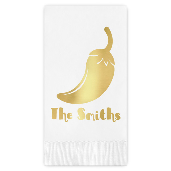 Custom Chili Peppers Guest Napkins - Foil Stamped (Personalized)