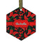 Chili Peppers Frosted Glass Ornament - Hexagon