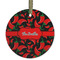 Chili Peppers Frosted Glass Ornament - Round