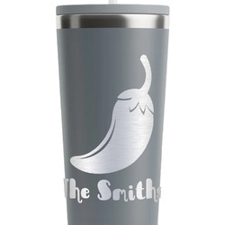 Chili Peppers RTIC Everyday Tumbler with Straw - 28oz - Grey - Double-Sided (Personalized)