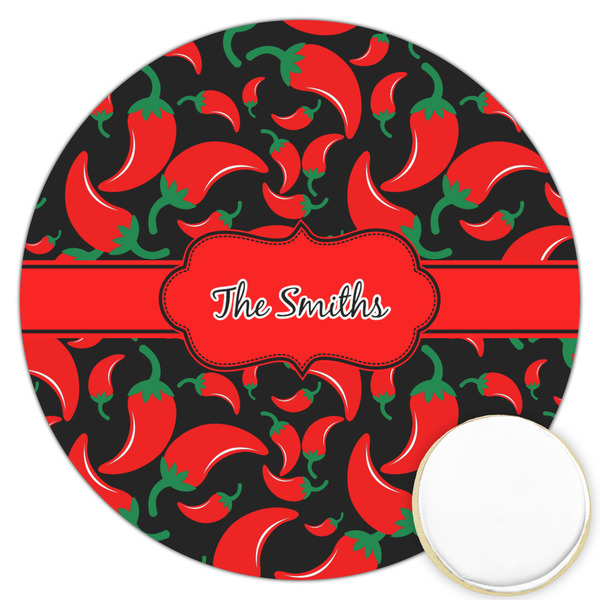 Custom Chili Peppers Printed Cookie Topper - 3.25" (Personalized)