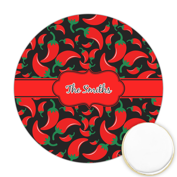 Custom Chili Peppers Printed Cookie Topper - Round (Personalized)