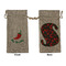 Chili Peppers Large Burlap Gift Bags - Front & Back