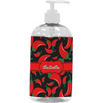 Chili Peppers Plastic Soap / Lotion Dispenser (16 oz - Large - White) (Personalized)