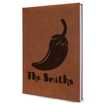 Chili Peppers Leather Sketchbook - Large - Single Sided (Personalized)