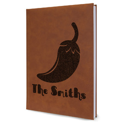 Chili Peppers Leather Sketchbook - Large - Single Sided (Personalized)