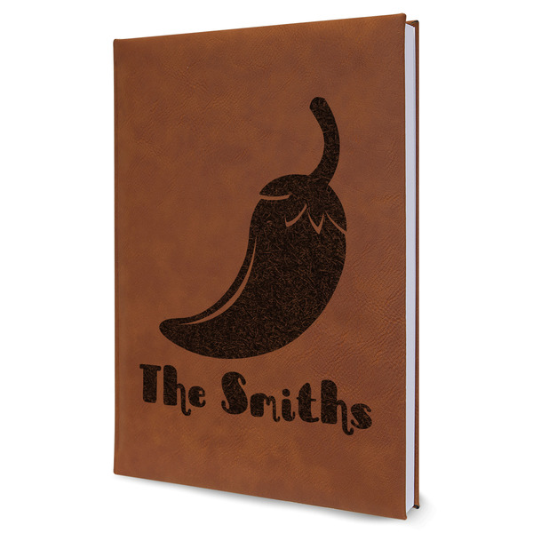 Custom Chili Peppers Leather Sketchbook - Large - Single Sided (Personalized)