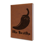 Chili Peppers Leather Sketchbook - Small - Single Sided (Personalized)