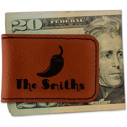 Chili Peppers Leatherette Magnetic Money Clip - Double Sided (Personalized)