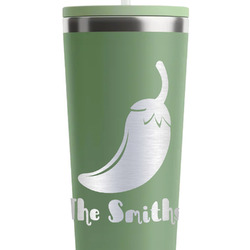 Chili Peppers RTIC Everyday Tumbler with Straw - 28oz - Light Green - Single-Sided (Personalized)