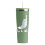 Chili Peppers RTIC Everyday Tumbler with Straw - 28oz - Light Green - Double-Sided (Personalized)