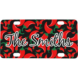 Chili Peppers Mini / Bicycle License Plate (4 Holes) (Personalized)