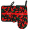 Chili Peppers Neoprene Oven Mitt and Pot Holder Set - Left