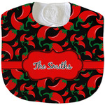 Chili Peppers Velour Baby Bib w/ Name or Text