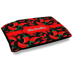 Chili Peppers Outdoor Dog Bed - Large (Personalized)