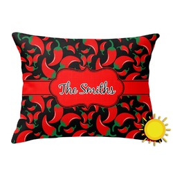 Chili Peppers Outdoor Throw Pillow (Rectangular) (Personalized)