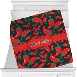 Chili Peppers Minky Blanket - Twin / Full - 80"x60" - Double Sided (Personalized)