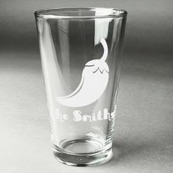 Chili Peppers Pint Glass - Engraved (Single) (Personalized)