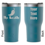 Chili Peppers RTIC Tumbler - Dark Teal - Laser Engraved - Double-Sided (Personalized)