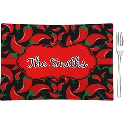 Chili Peppers Glass Rectangular Appetizer / Dessert Plate (Personalized)
