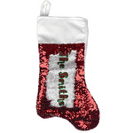 Chili Peppers Reversible Sequin Stocking - Red (Personalized)