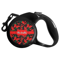 Chili Peppers Retractable Dog Leash (Personalized)