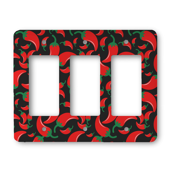 Custom Chili Peppers Rocker Style Light Switch Cover - Three Switch