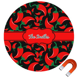 Chili Peppers Round Car Magnet - 10" (Personalized)