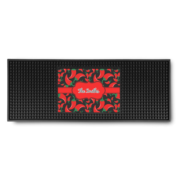 Custom Chili Peppers Rubber Bar Mat (Personalized)