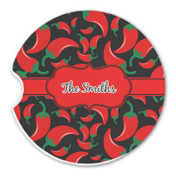 Chili Peppers Sandstone Car Coaster - Single (Personalized)