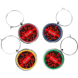 Chili Peppers Wine Charms (Set of 4) (Personalized)