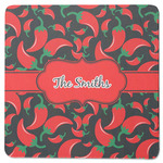 Chili Peppers Square Rubber Backed Coaster (Personalized)