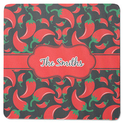 Chili Peppers Square Rubber Backed Coaster (Personalized)
