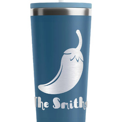 Chili Peppers RTIC Everyday Tumbler with Straw - 28oz - Steel Blue - Double-Sided (Personalized)