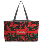 Chili Peppers Beach Totes Bag - w/ Black Handles (Personalized)