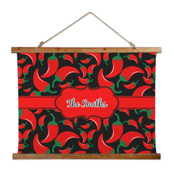 Custom Chili Peppers Wall Hanging Tapestry - Wide (Personalized)