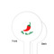 Chili Peppers White Plastic 4" Food Pick - Round - Single Sided - Front & Back