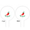 Chili Peppers White Plastic 6" Food Pick - Round - Double Sided - Front & Back