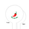 Chili Peppers White Plastic 6" Food Pick - Round - Single Sided - Front & Back