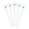 Chili Peppers White Plastic 7" Stir Stick - Round - Fan View