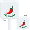 Chili Peppers White Plastic Stir Stick - Double Sided - Approval