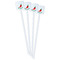 Chili Peppers White Plastic Stir Stick - Double Sided - Square - Front