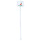 Chili Peppers White Plastic Stir Stick - Double Sided - Square - Single Stick