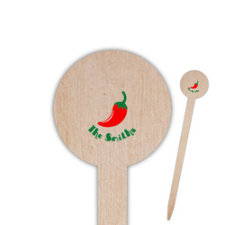 Chili Peppers 6" Round Wooden Food Picks - Single Sided (Personalized)